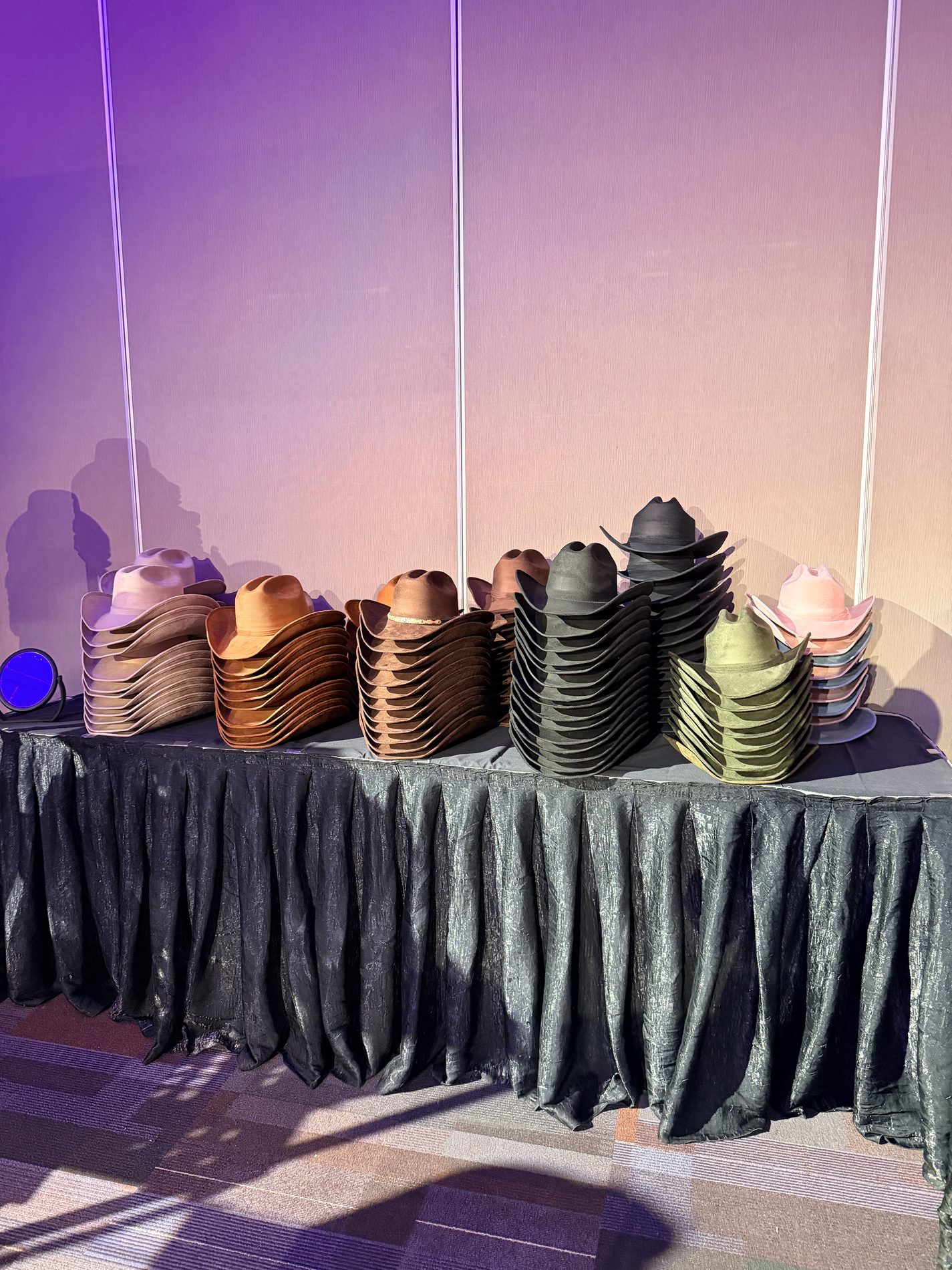 Close-up of the styling bar with lace bands and accessories in Vancouver