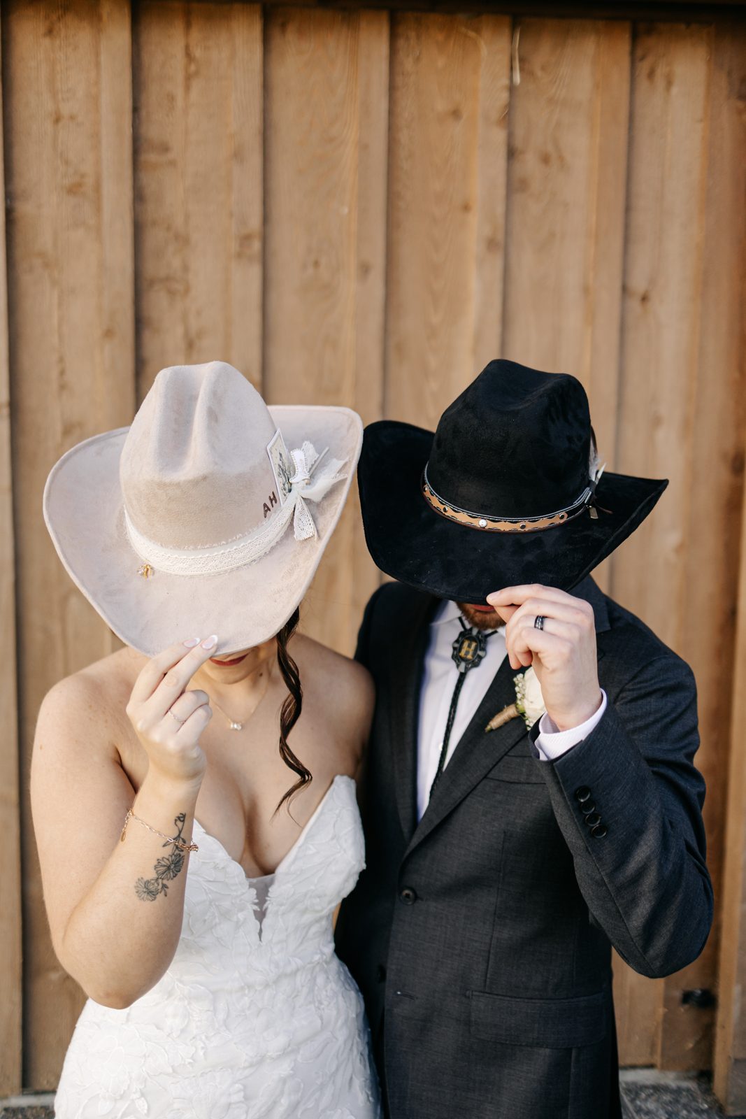 Matching his and hers custom hats