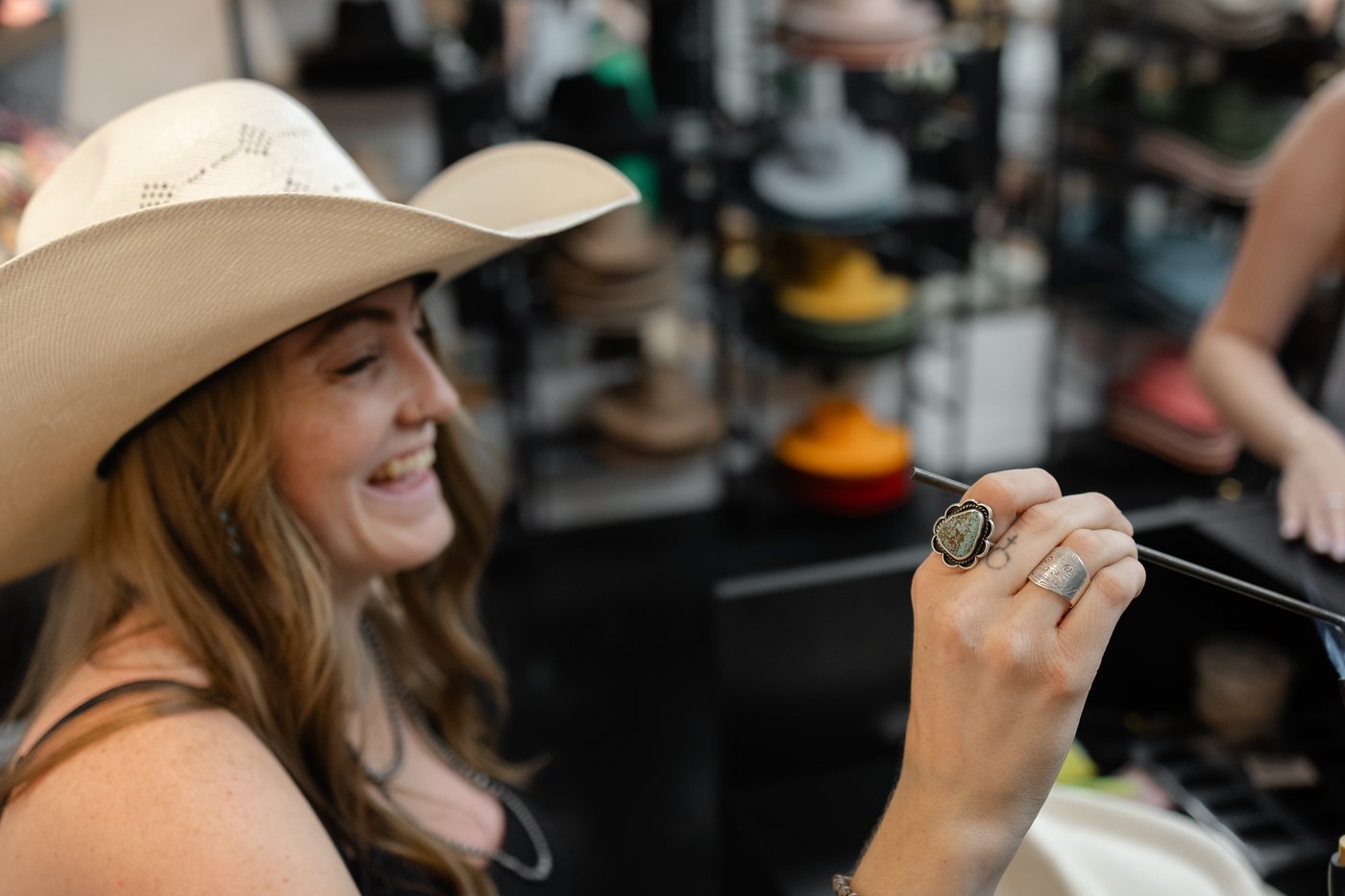 Close-up of a branding tool being used at Saddle N Spurs Kelowna